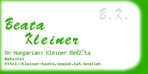 beata kleiner business card